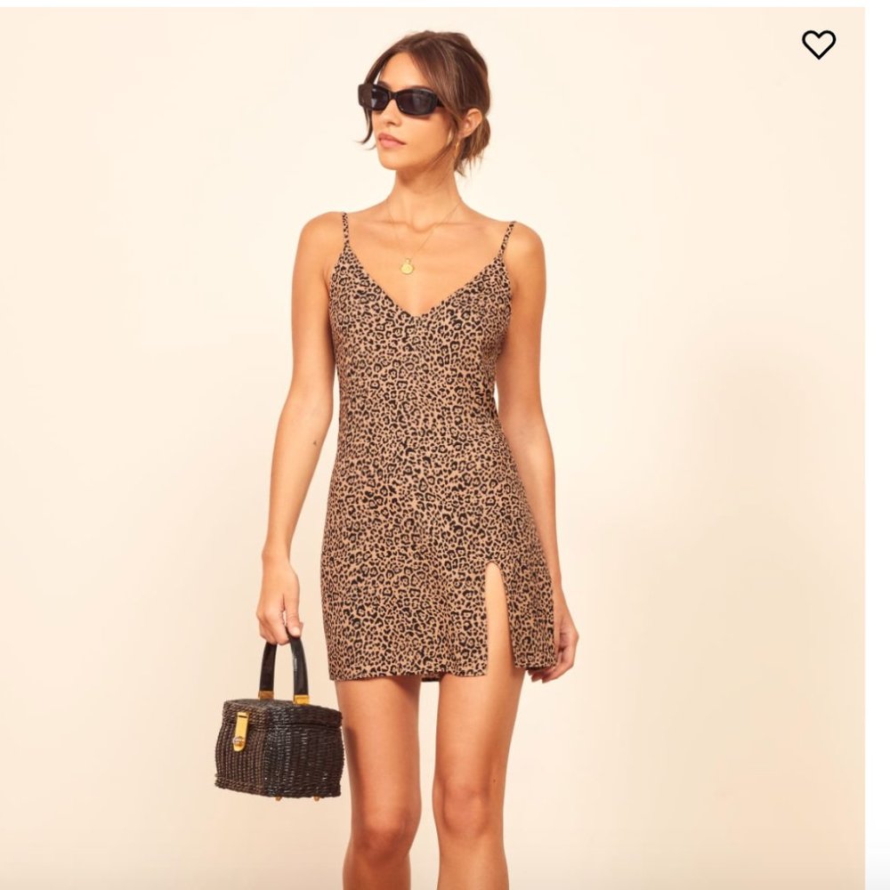 Reformation Marlowe Dress Cheetah Mini Dress S